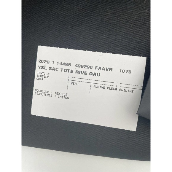 $1990 NEW YSL Saint Laurent LARGE Rive Gauche Black Summer Linen Tote Beach Bag - Picture 12 of 12